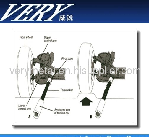 torsion bar for auto, car, tank, truck, trailer, bus, train