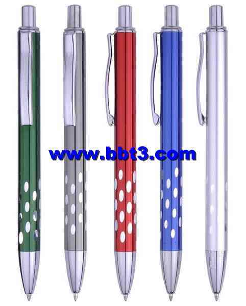 Promotional aluminum barrel ballpen with metal clip