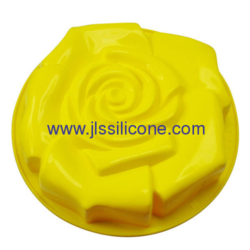 Big rose shaped bakeware silicone cake baking pan