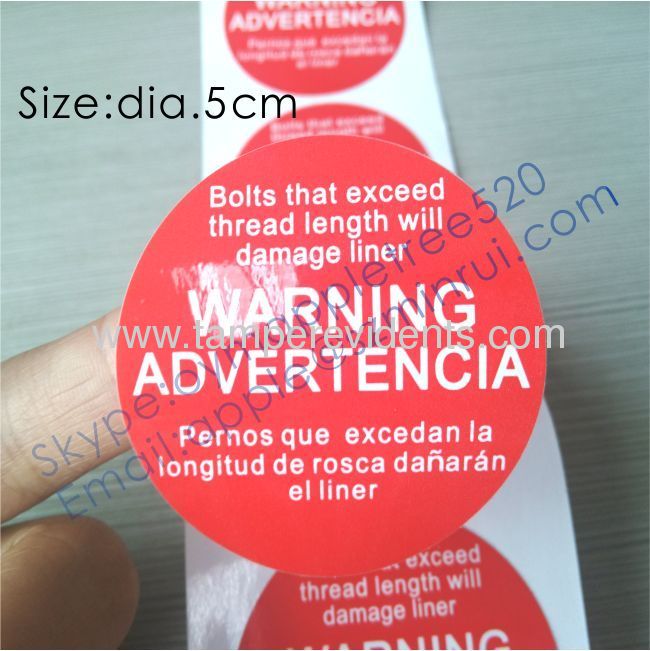 Custom Printing PVC Labels for Warning,Single Color Printed Round PVC Sticker,Waterproof and Durable PVC Product Labels