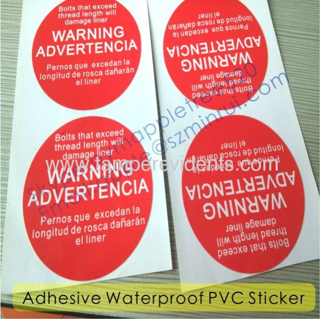 Custom Printing PVC Labels for Warning,Single Color Printed Round PVC Sticker,Waterproof and Durable PVC Product Labels