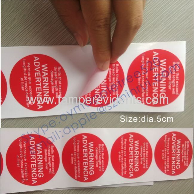 Custom Printing PVC Labels for Warning,Single Color Printed Round PVC Sticker,Waterproof and Durable PVC Product Labels