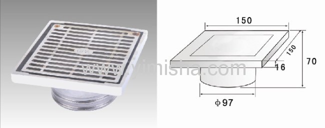 High Grade Square Casting Stainless Steel Floor Drain 