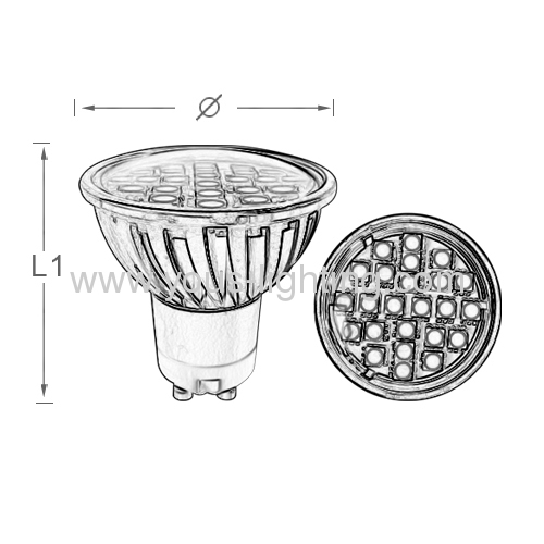 4W GU10 24S50 LED Spotlight with glass cover 