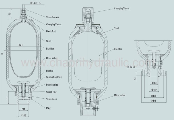 50L stainless steel bladder accumulator