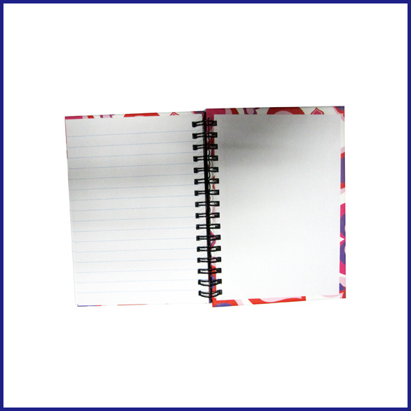 A6 3 subject college ruled hardcover spiral notebook
