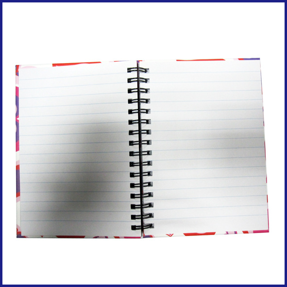 A6 3 subject college ruled hardcover spiral notebook