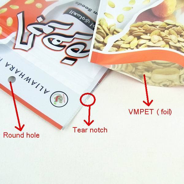 custome printed foil plastic peanuts food packaging bag