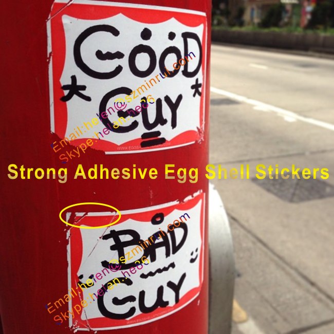 High Quality Strong Adhesive Blank Eggshell Sticker,Tamper Evident Destructive Vinyl Security Label For Warning Use
