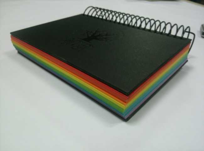 colourful inner hardcover spiral notebook/notepad