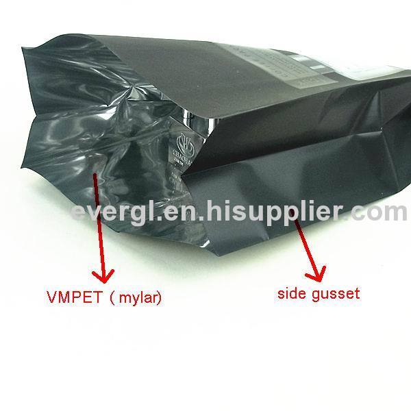 customized side gusset plastic cosmetic packaging bag