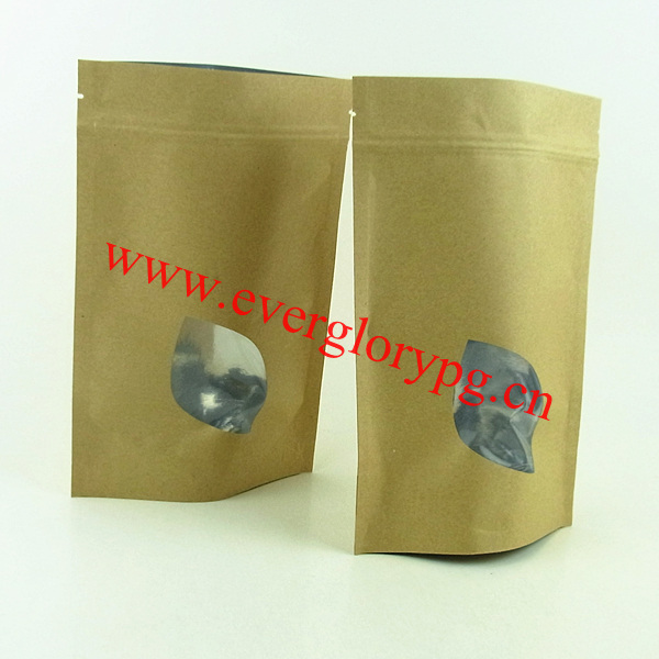 ziplock doypack foil lined kraft paper coffee bags
