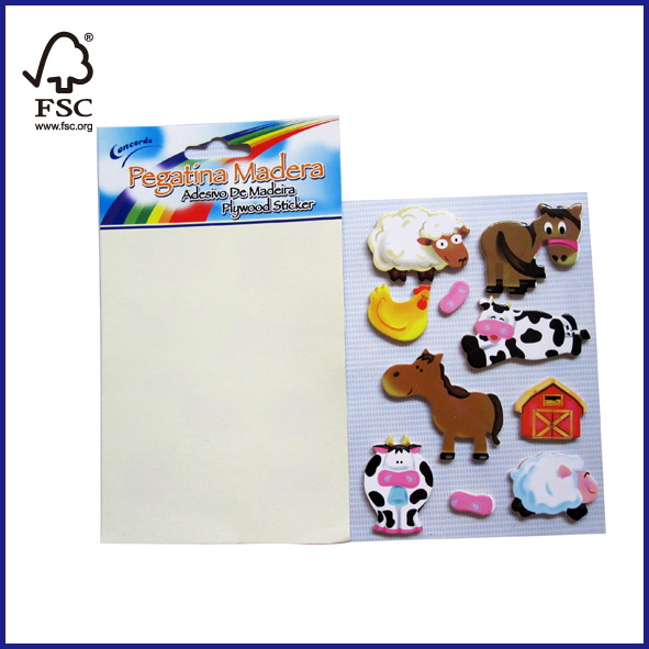 Animal Plywood Sticker for Children