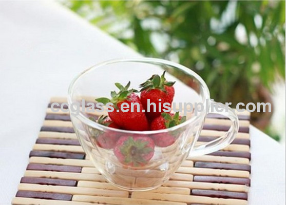 Mouth Blown Pyrex Double Wall Glass Tea Cups