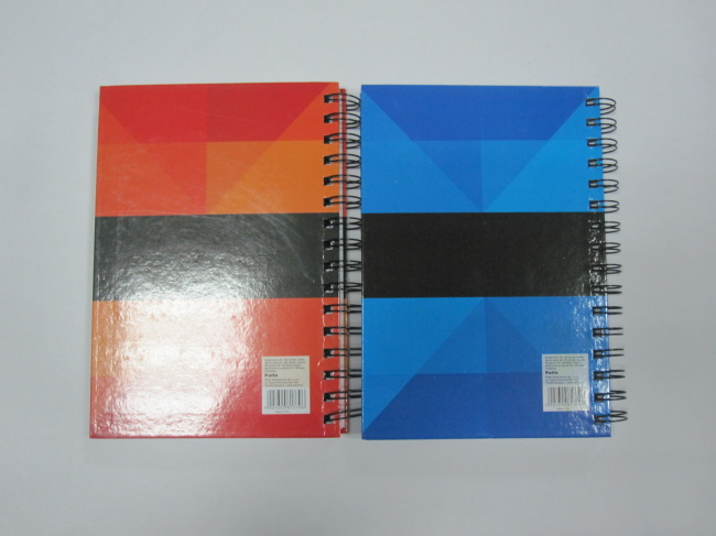 A5 2 subject spiral notebook/college notebook with cutting line