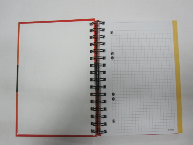 A5 2 subject spiral notebook/college notebook with cutting line