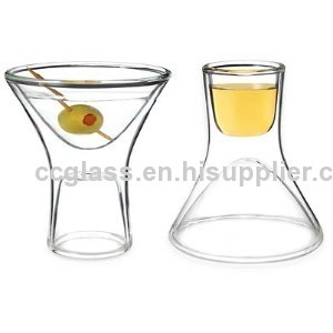 High Quality Inside Out Double Walled Martini Glass