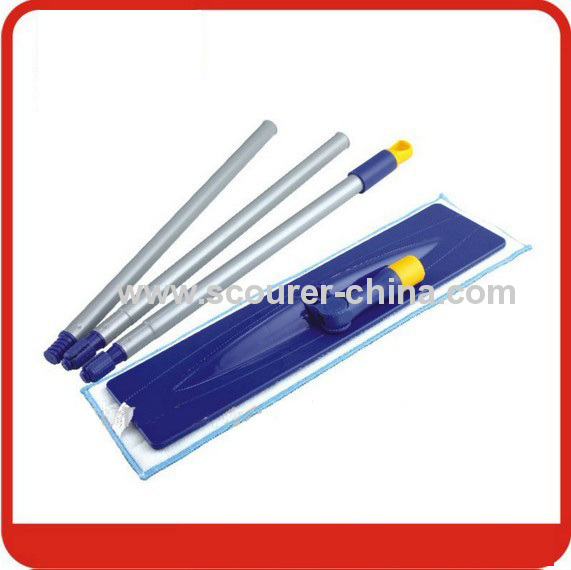 Flat Microfiber Mop with three sections steel handle