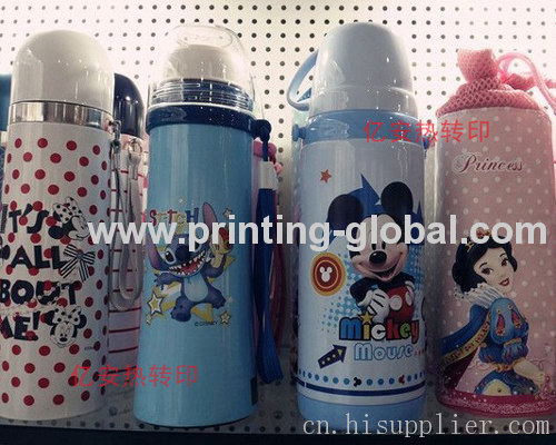 Hot Press Printing Sticker Water Bottle Children Drinking Pot With Cartoon Design