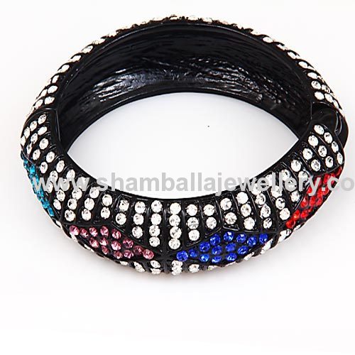 2013 new colorful geometry pattern pave crystal bangle bracelets