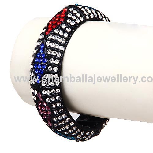 2013 new colorful geometry pattern pave crystal bangle bracelets