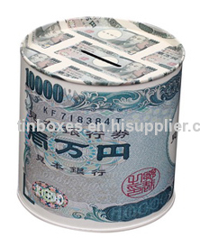 Round Money Tin Box