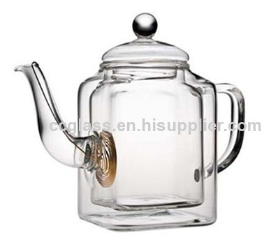 Double Wall Heat Resistan Borosilicate Glass Teapots Coffee Pots