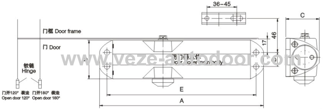 AUTOMATIC ALUMINUM DOOR CLOSER