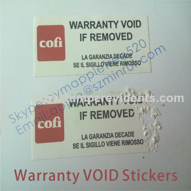 Custom Printed Destructive Warranty Logo Stickers,Warranty VOID If Removed Sticker,Warranty VOID If Seal Broken Labels 