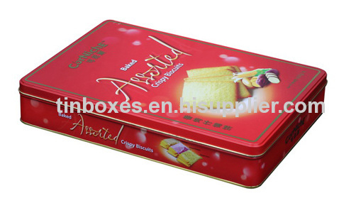 Large rectangular tin for cookie 