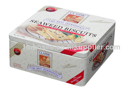 Biscuit square tin can