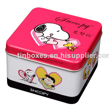 Small square tea tin