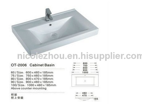 OT-2006 bathroom ceramic cabinet basin