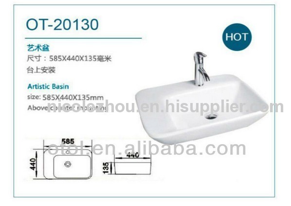 OT-20130 bathroom ceramic countertop wash basin