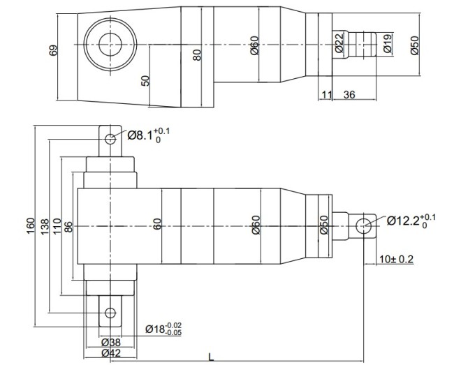 Hydraulic Cylinder For Medical Operating BedCylinder For Medical Operating Bed