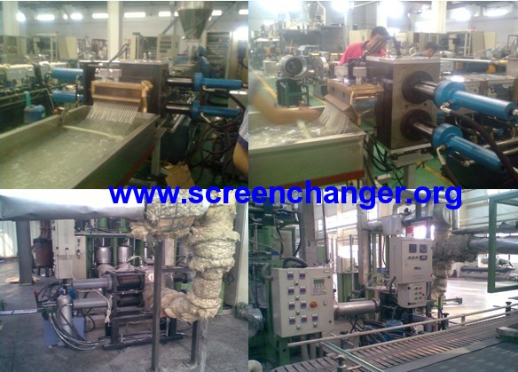 hydraulic backflush screen changer for plastic waste recycling and graulation