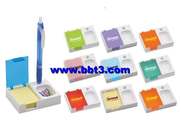 Promotional ballpen holder with clip holder and memo holder