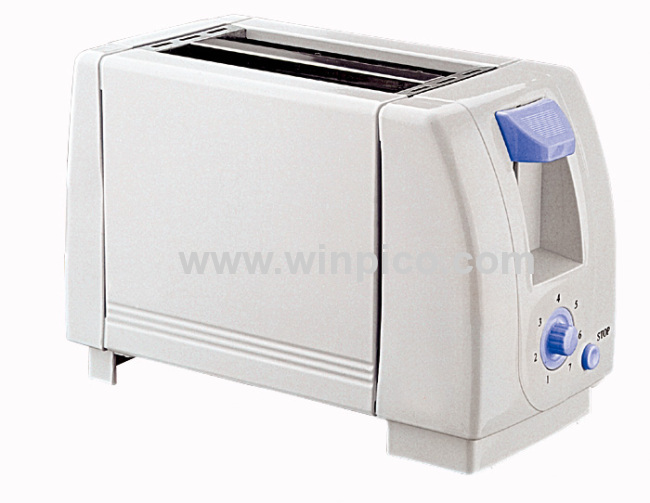 2-slice toaster with metal sides/pp ends 