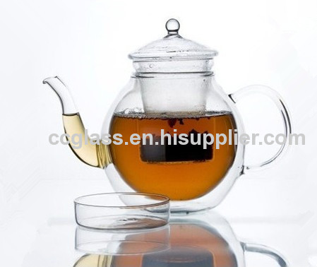 Double Wall Insulated Borosilicate Glass Teapots Coffee Pots