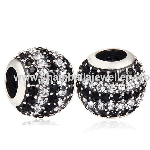 european silver jewelry accessories large hole crystal beads