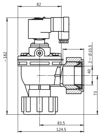 Compression fitting pulse valve