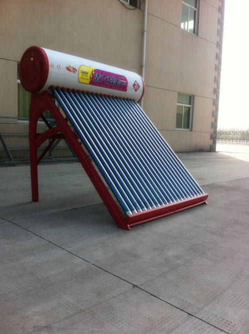 2013 hot sales red color paint integrated unpressurized solar water heaters/solar geyser ( manufacture )