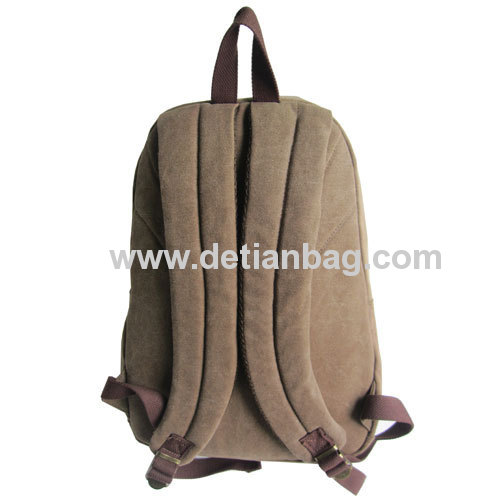 Hot sell simple brown womens canvas travel backpacks for girls