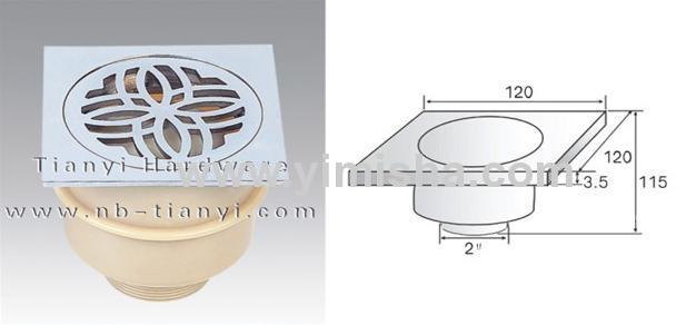 Square High-sealed Anti-odour Floor Drain with Outlet Diameter 2 