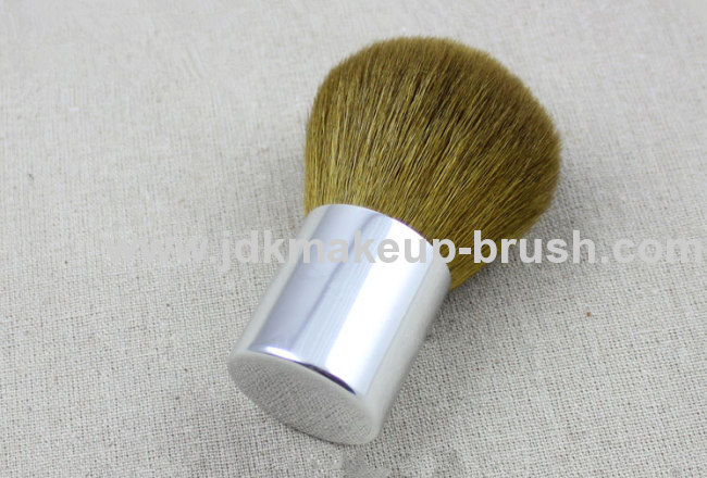 Full coverage Goat Hair Kabuki brush with shiny silver Base