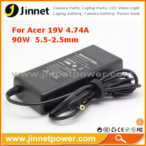 90W Replacement laptop power adapter for acer 19v 4.74a 5.5*2.5mm with high quality