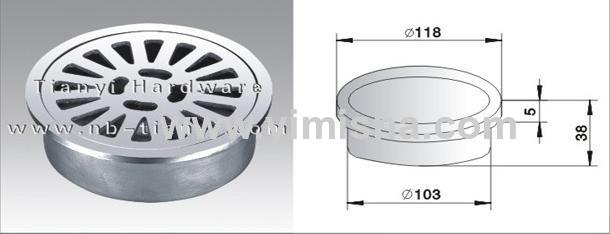 Round High Grade Casting Stainless Steel Floor Drain with Outlet Diameter 103mm