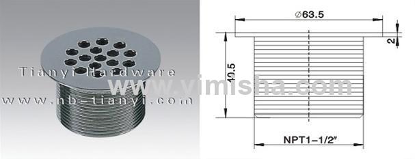 Round Brass Chrome Plated Waste Drain 