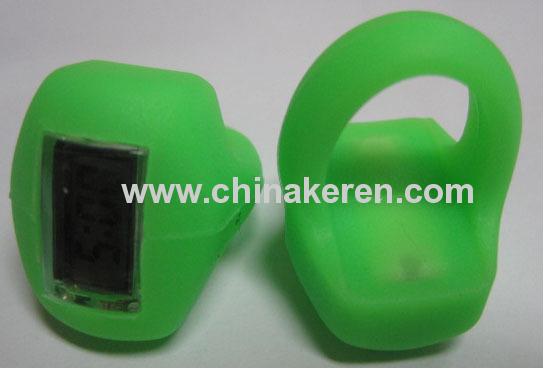 Silicone green led ring watch