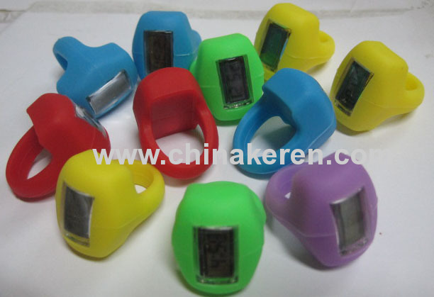 Silicone green led ring watch